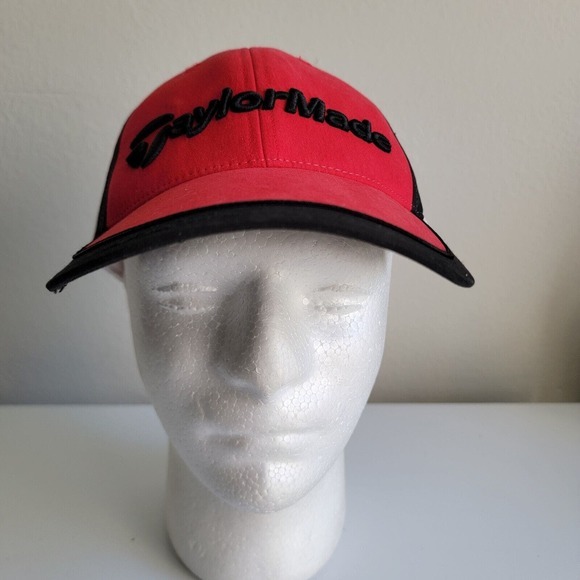 Taylormade R7 Hat Cap Men's Red Black Strapback‎ Golf Dad Driver Clubs - Picture 1 of 10